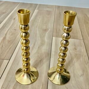 Anthropologie Gold Candle Holders